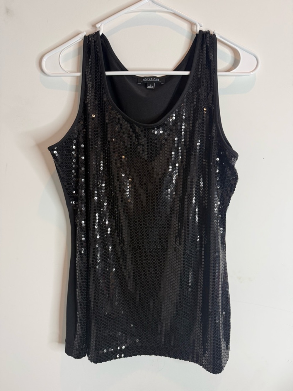 Notations Black Sequin Tank Top